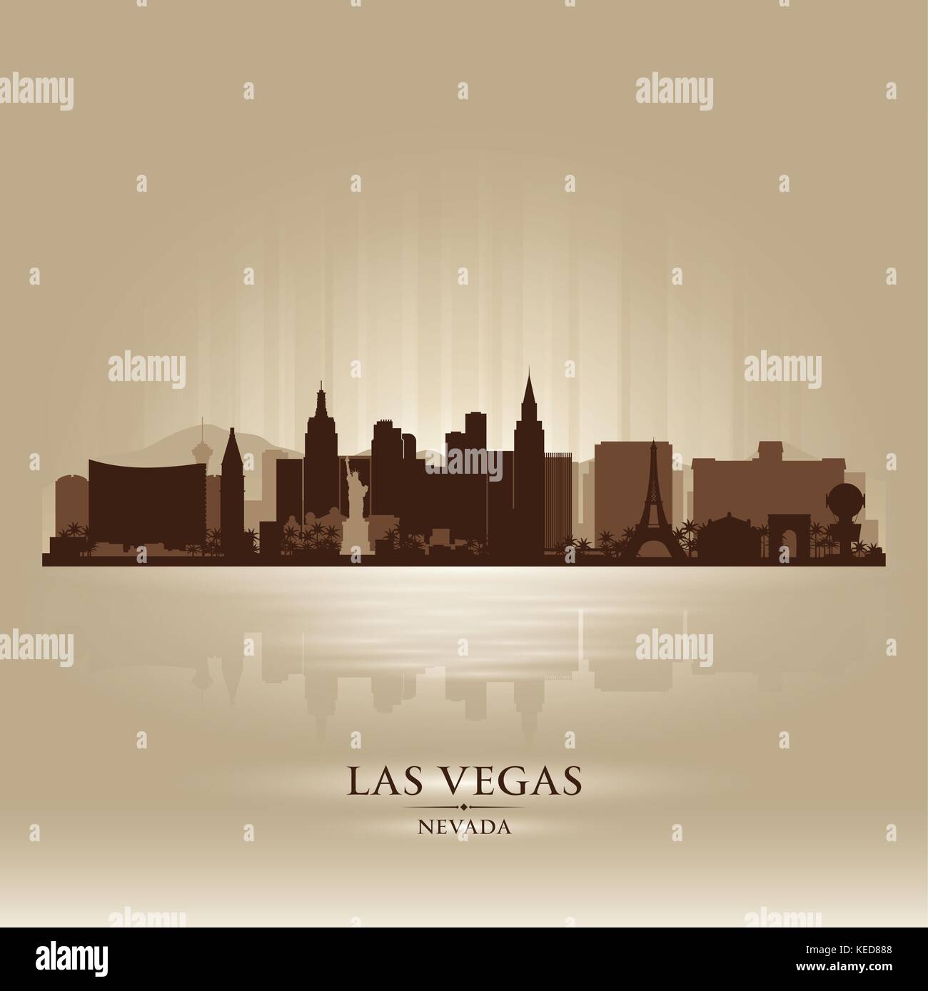 Las Vegas, Nevada skyline city silhouette Stock Vector