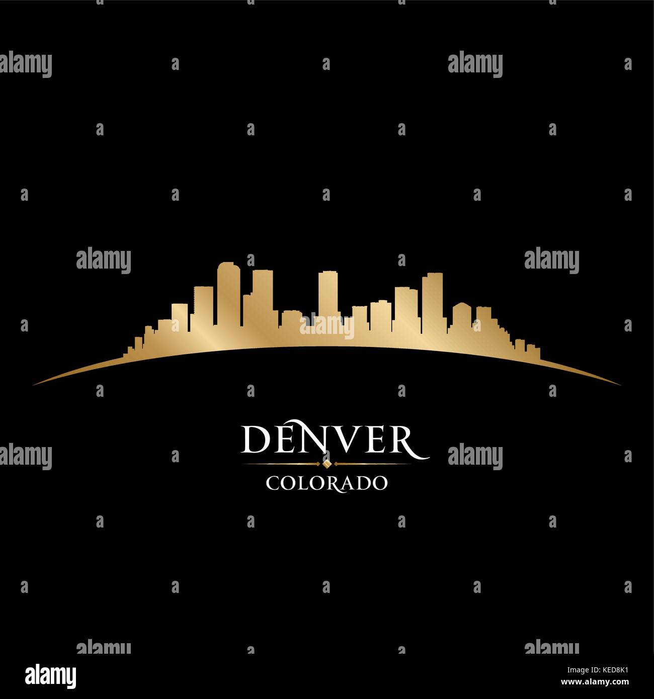 Denver Colorado city skyline silhouette. Vector illustration Stock