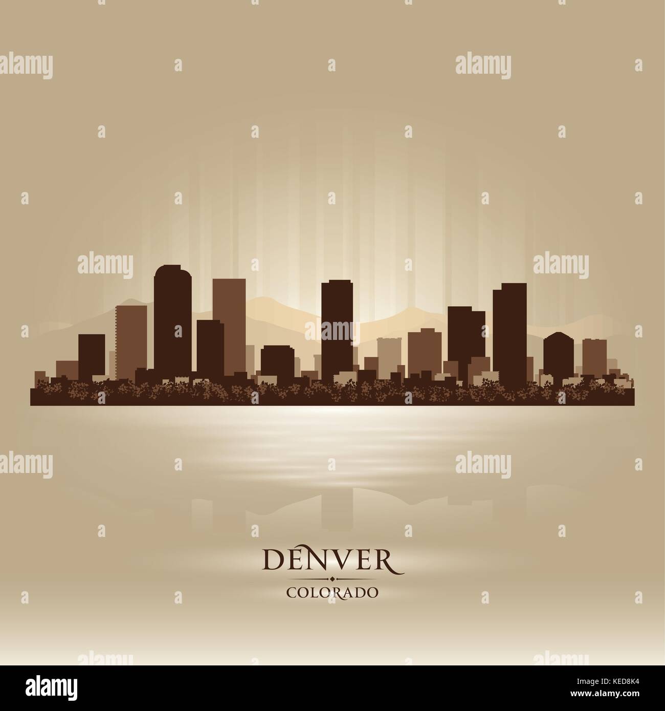 Denver Colorado skyline city silhouette Stock Vector