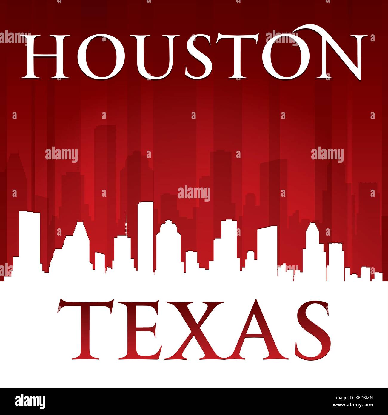Houston Texas city skyline silhouette. Vector illustration Stock Vector