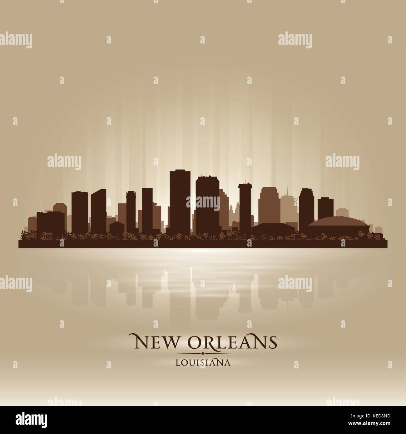 New Orleans Louisiana skyline city silhouette Stock Vector Image &amp; Art ...