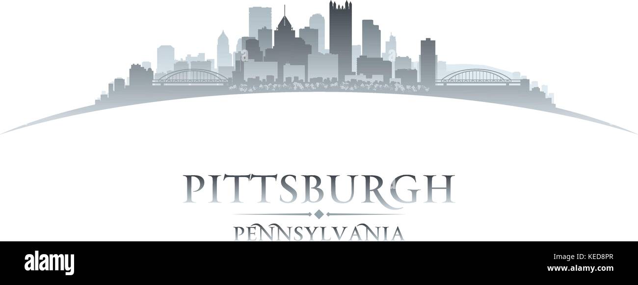 Pittsburgh Pennsylvania city skyline silhouette. Vector illustration