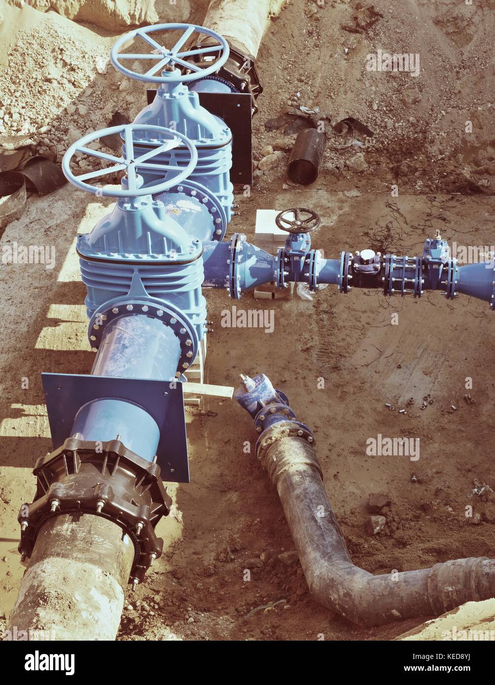 Drink Water Factory. Renewal underground pipelines, valve gates and