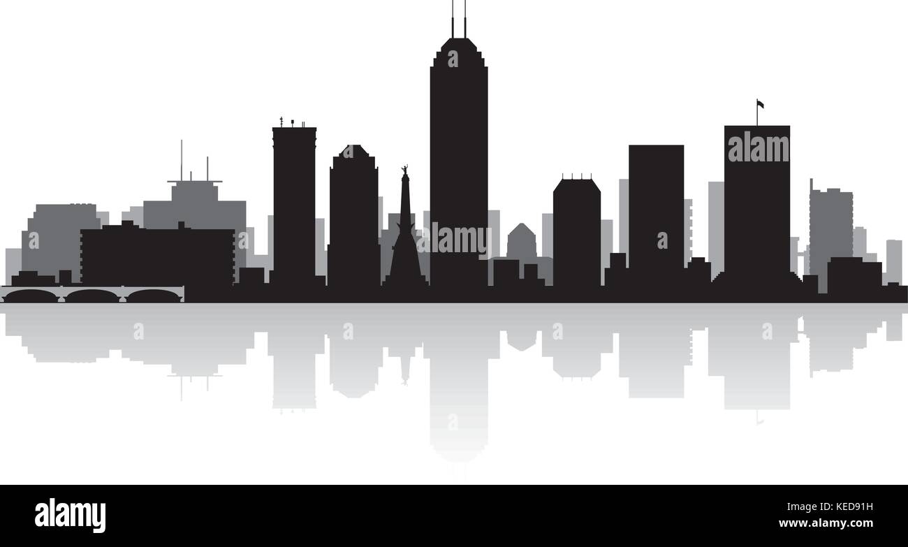 Indianapolis USA city skyline silhouette vector illustration Stock Vector