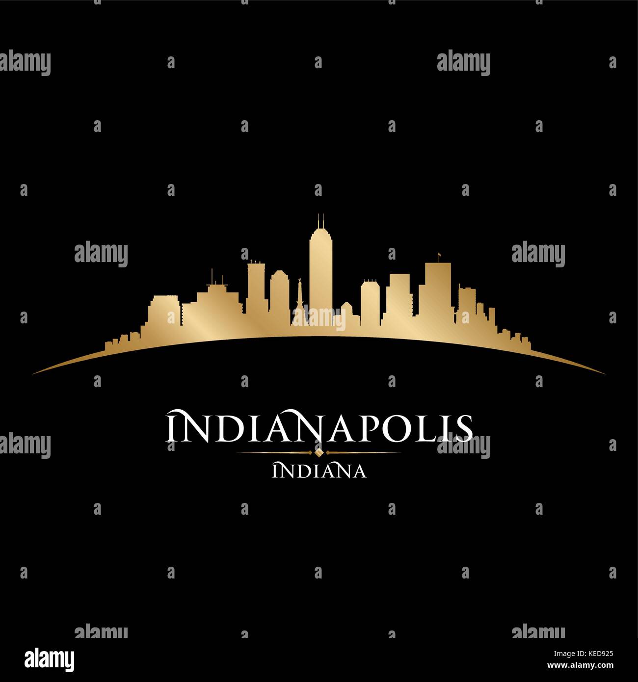 Indianapolis Indiana city skyline silhouette. Vector illustration Stock Vector