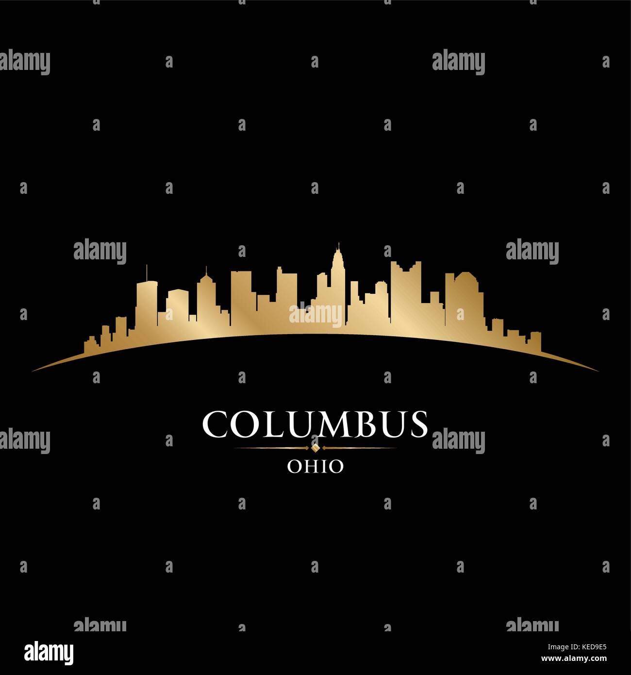 Columbus Ohio city skyline silhouette. Vector illustration Stock Vector