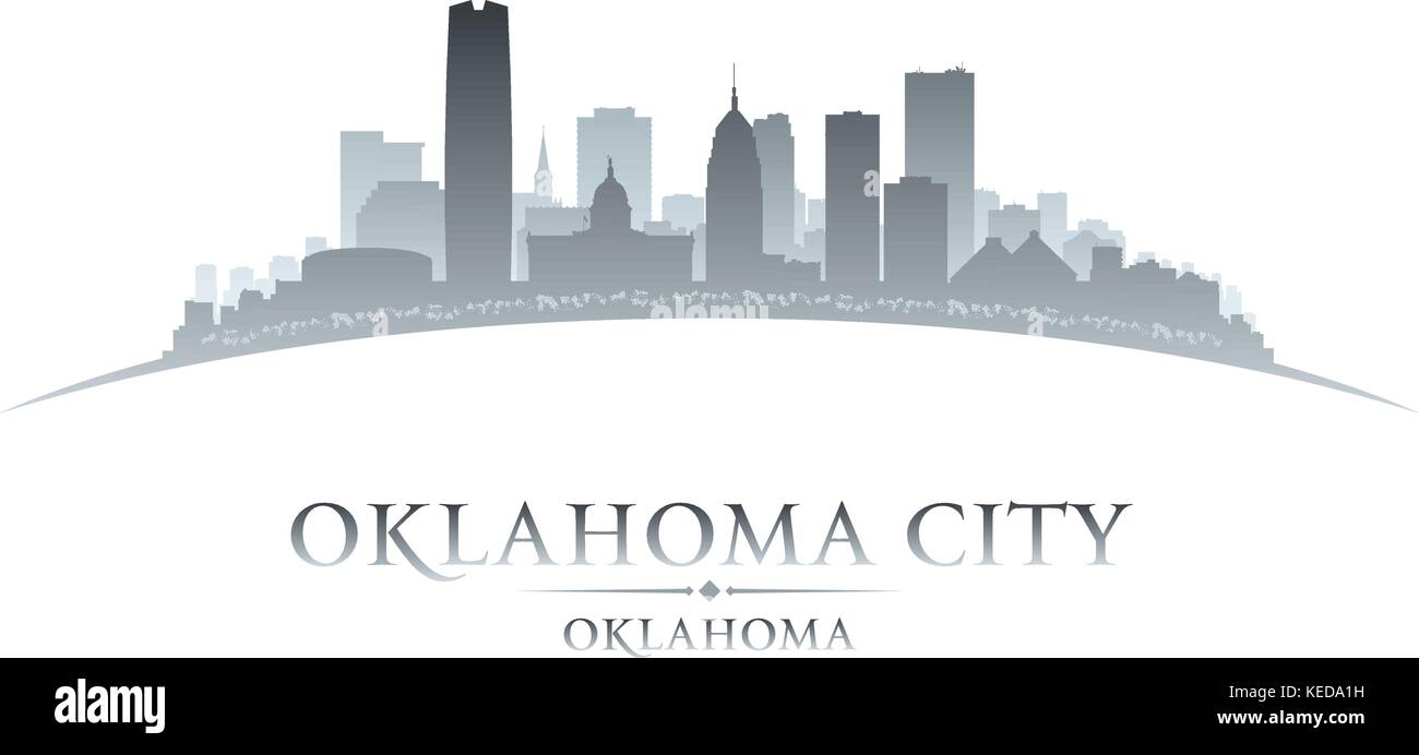 Oklahoma city skyline silhouette. Vector illustration Stock Vector
