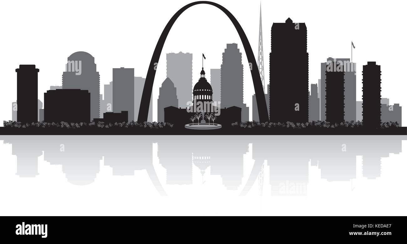 Saint Louis Missouri city skyline vector silhouette illustration Stock