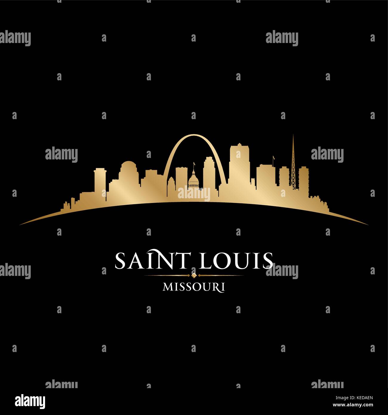 Saint Louis Missouri city skyline silhouette. Vector illustration Stock Vector