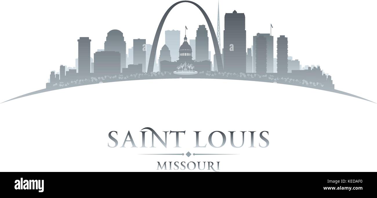 Saint Louis Missouri city skyline silhouette. Vector illustration Stock