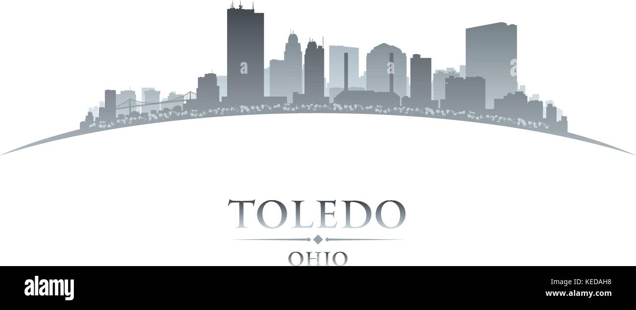 Toledo Ohio city skyline silhouette. Vector illustration Stock Vector