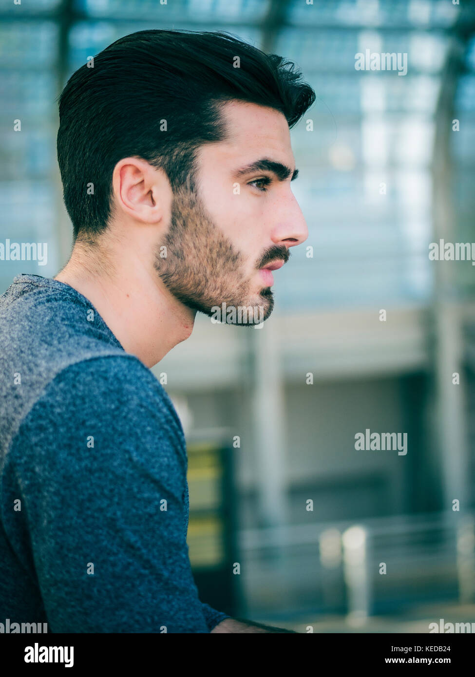 Handsome young man profile Stock Photo