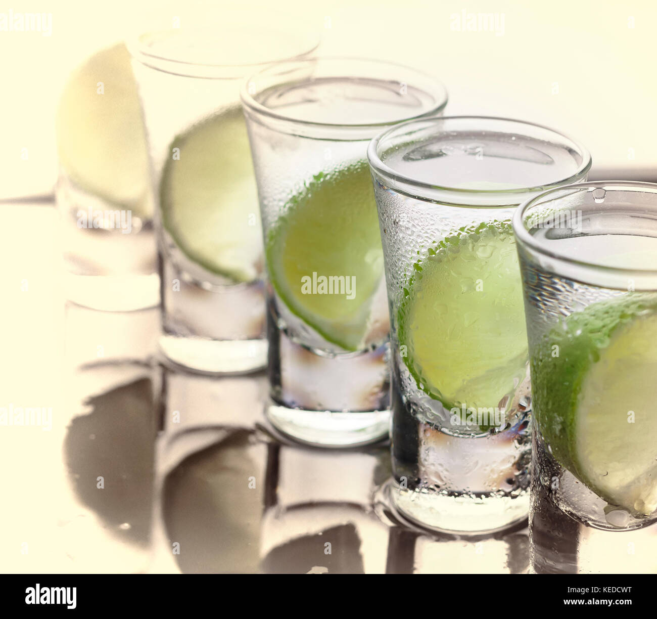 alcohol Cocktail. Vodka gin tequila with lime Stock Photo Alamy
