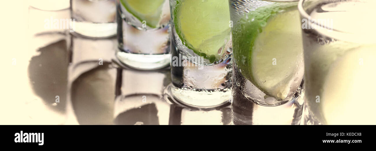 alcohol Cocktail. Vodka gin tequila with lime Stock Photo Alamy