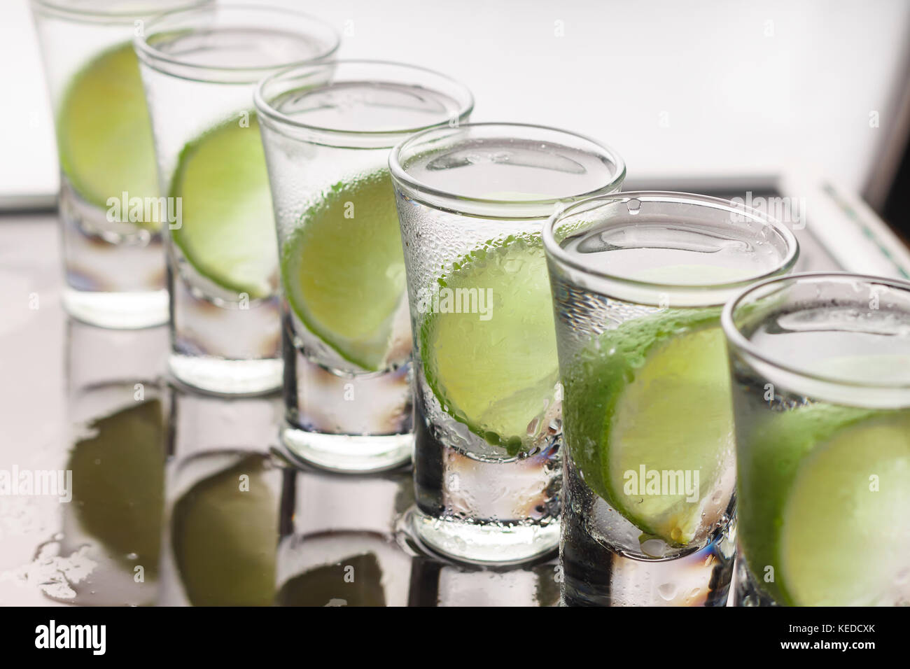 alcohol Cocktail. Vodka gin tequila with lime Stock Photo Alamy