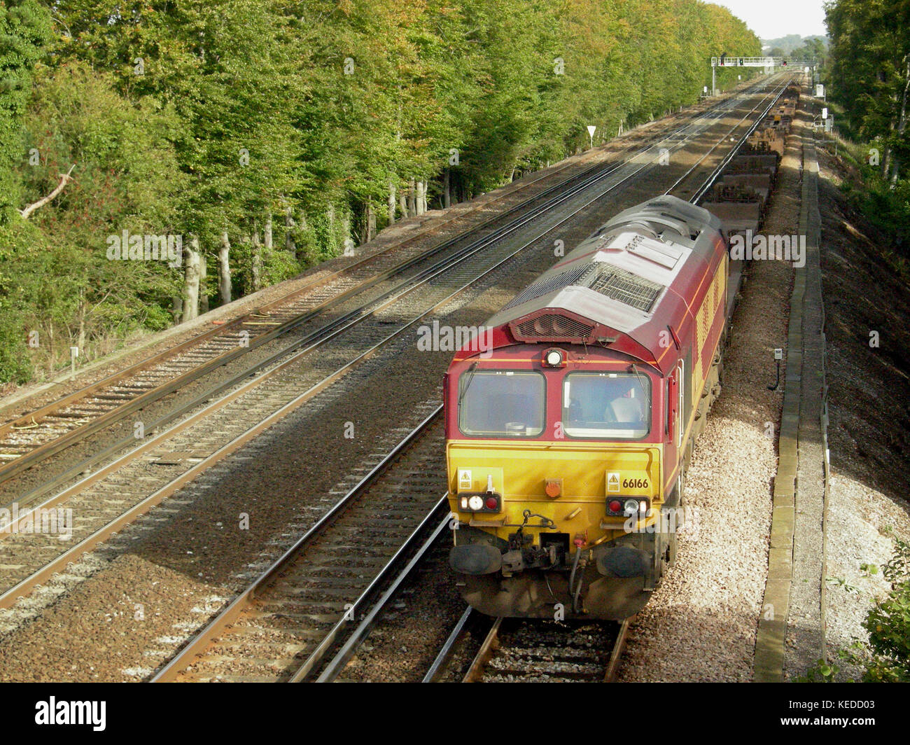 Empty Container Train Class 66 locomotive on an empty container train Stock Photo - Alamy