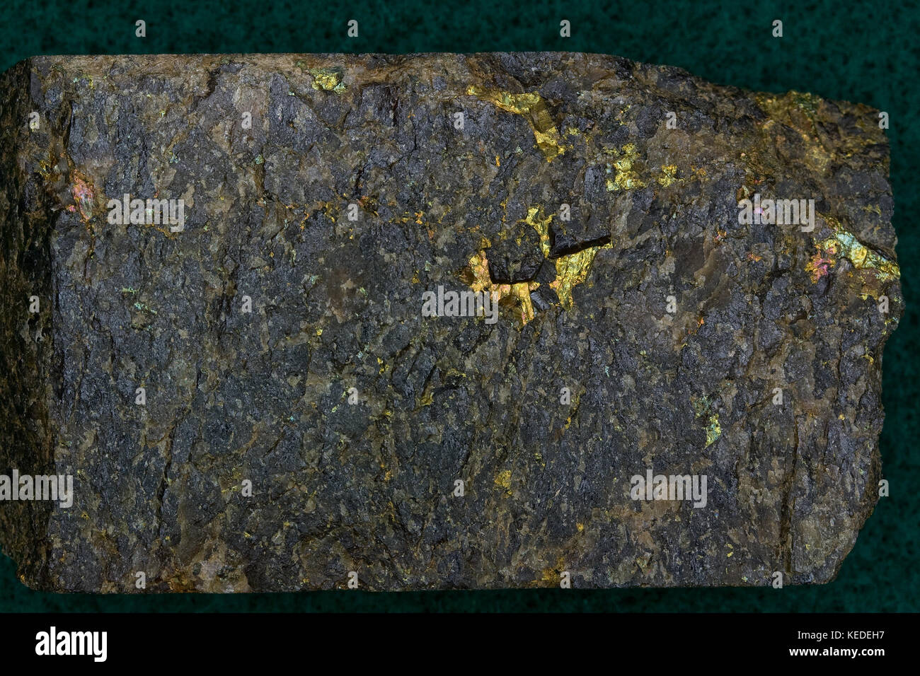 High-grade Gold Ore Specimen from Early Mojave Desert California Gold Mine Stock Photo
