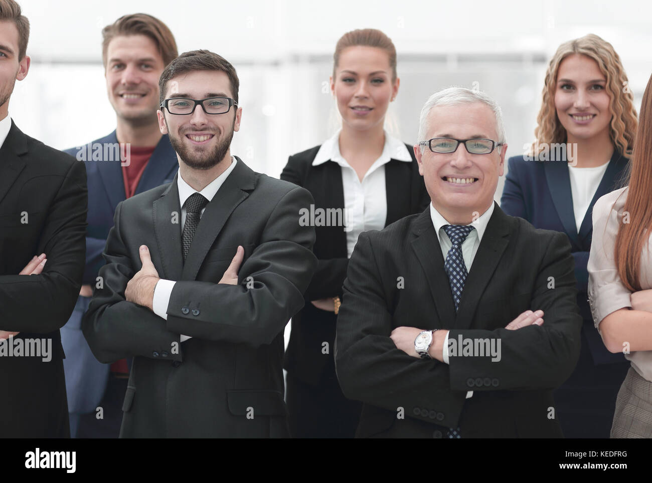 closeup portrait of a leading business team Stock Photo - Alamy
