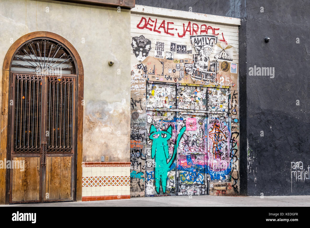 Graffiti on Fremont street in downtown Las Vegas, Nevada. Stock Photo