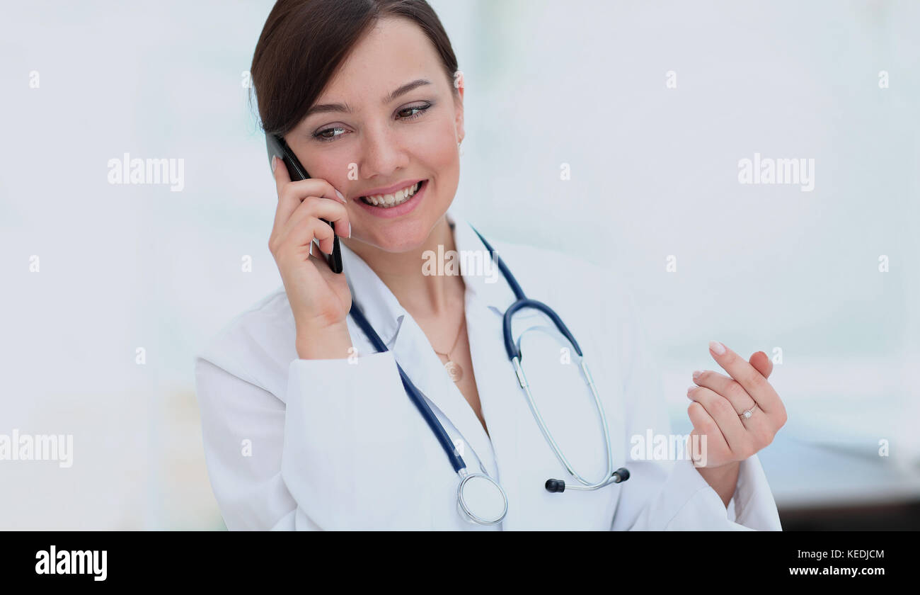 Doctor talking good news Stock Photo - Alamy