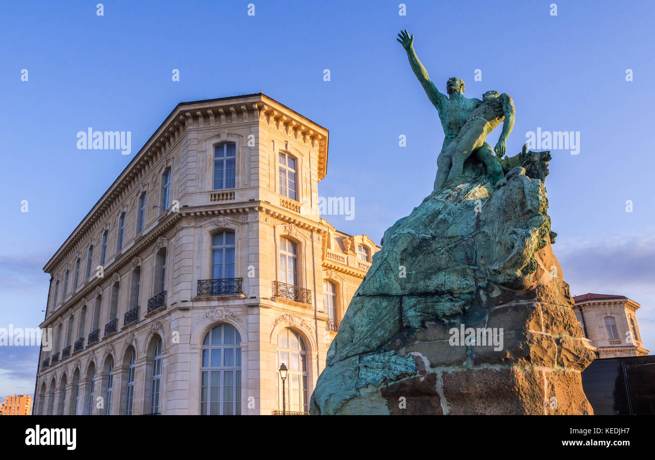Sailors Monument and Palais du Pharo in Marseille, France. Stock Photo