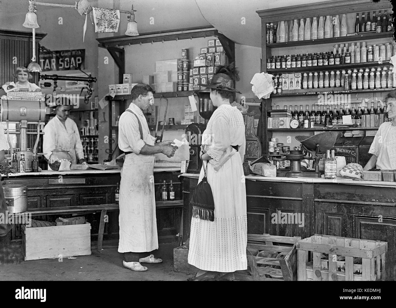 Grocery Store Interior, Washington DC, USA, Harris & Ewing, 1917 Stock Photo