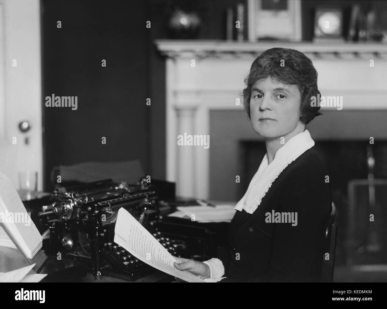 Woman Working in Office, Washington DC, USA, Harris & Ewing, 1921 Stock Photo