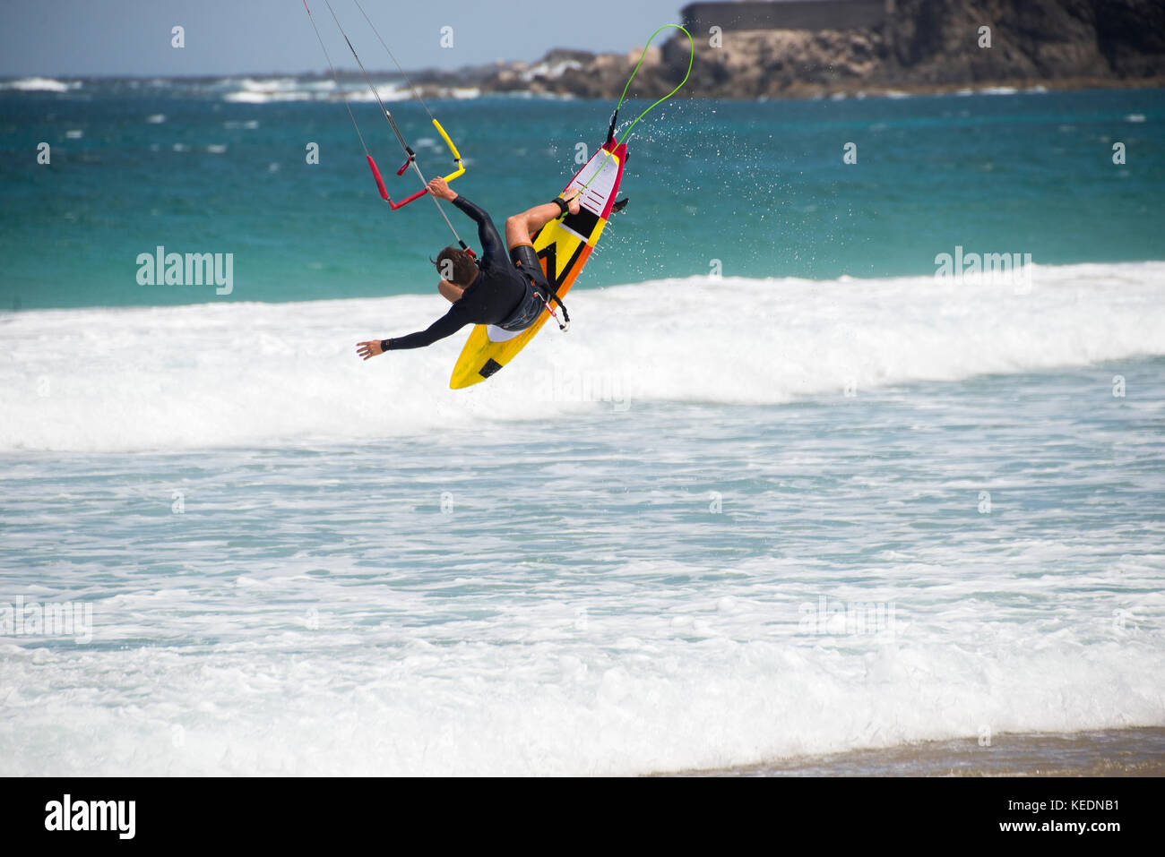 fuerteventura - 4-jun- 2017: training athlete athlete during a winter session in the island of ... Stock Photo