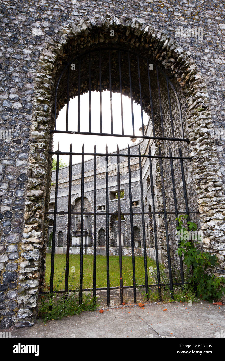 Dashwood Mausoleum (18th-century). Flint archway detail. 2010. Hell-Fire Caves. West Wycombe. Buckinghamshire. England. Stock Photo