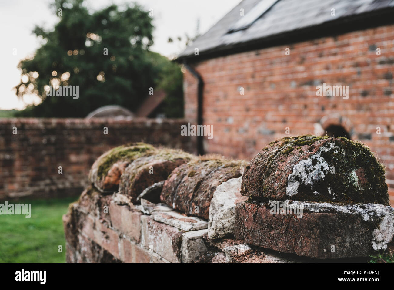 rustic red wall in English country side farm house Stock Photo - Alamy
