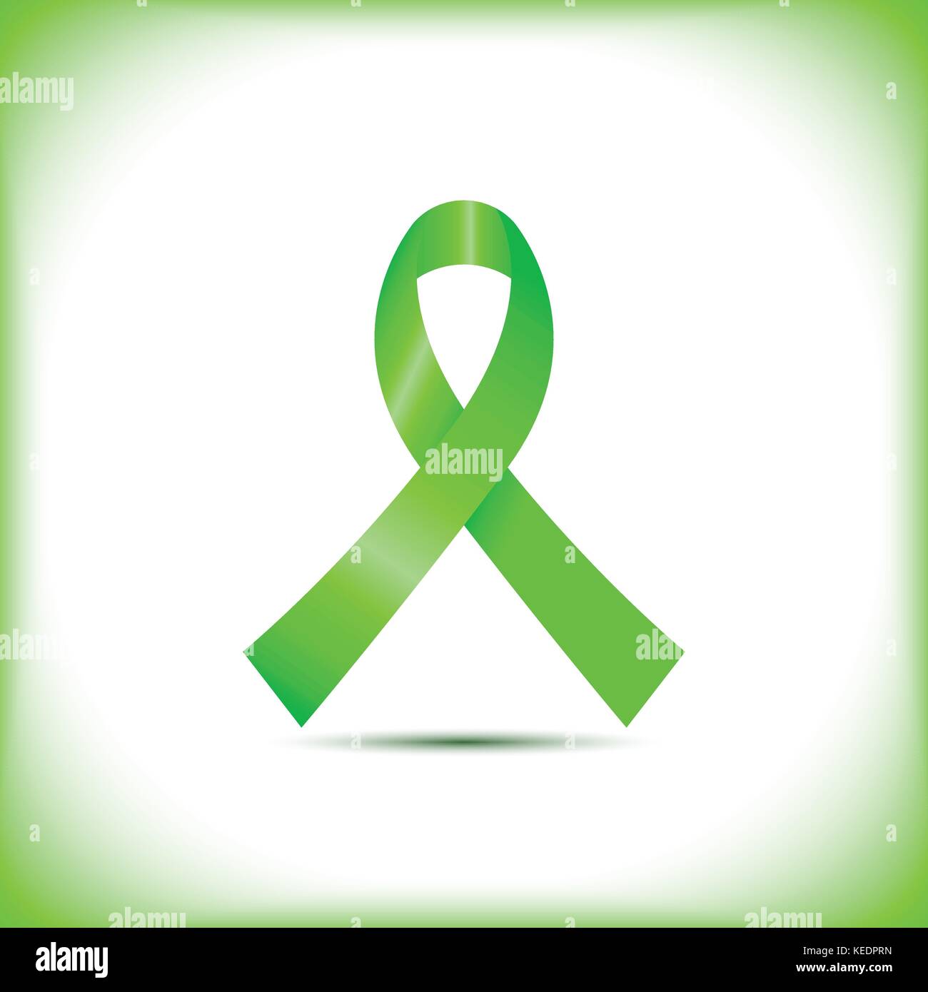 Lime green awareness ribbon isolated on white background icon vector