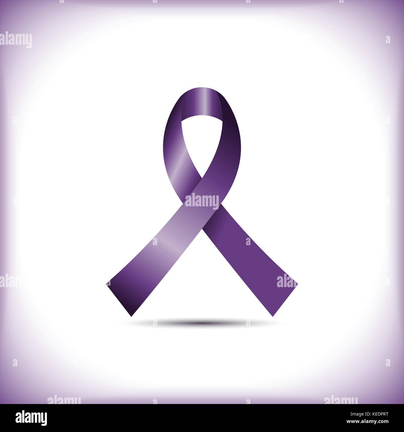 Purple awareness ribbon isolated on white background icon vector graphic design Stock Vector