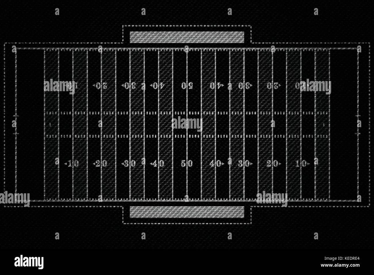 Realistic Black Denim texture of American football field element vector illustration design concept Stock Vector