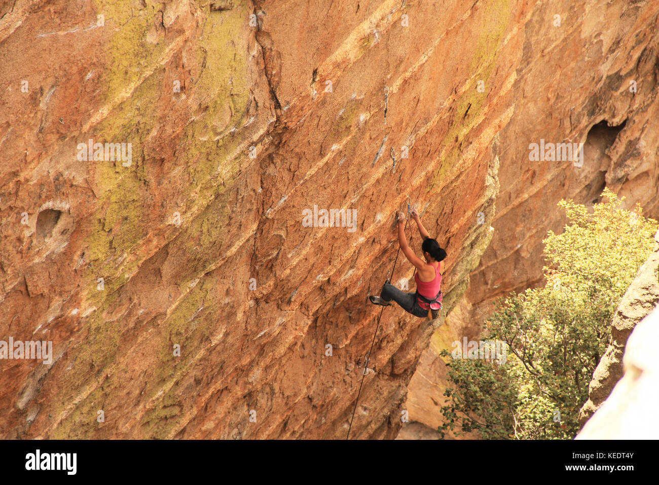 Asian girl rock climbing hi-res stock photography and images - Alamy