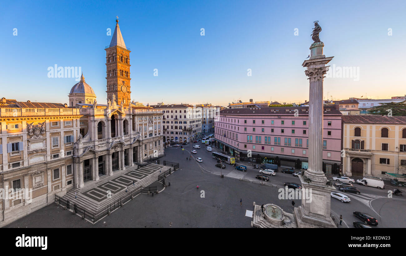 Aerial view of the Basilica di Santa Maria Maggiore in Rome, Italy. Stock Photo
