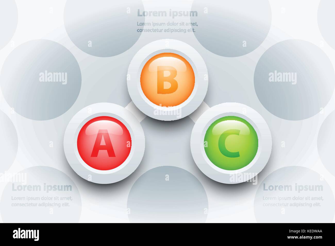 Three Topic Background Colorful Three topics 3d paper circle in sequence timeline on pattern ...