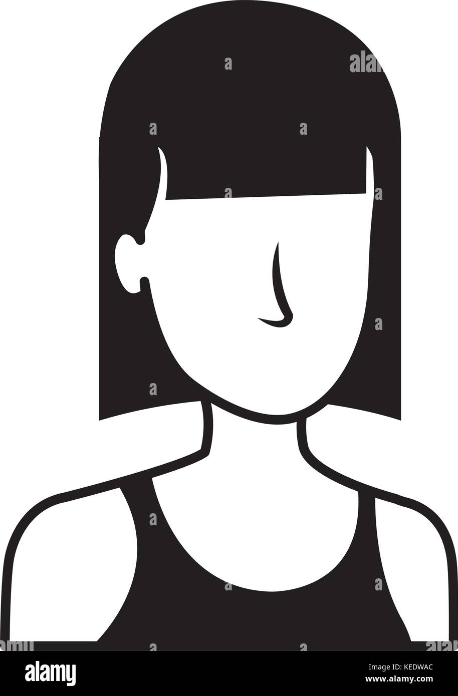 beautiful woman head avatar character vector illustration design Stock ...