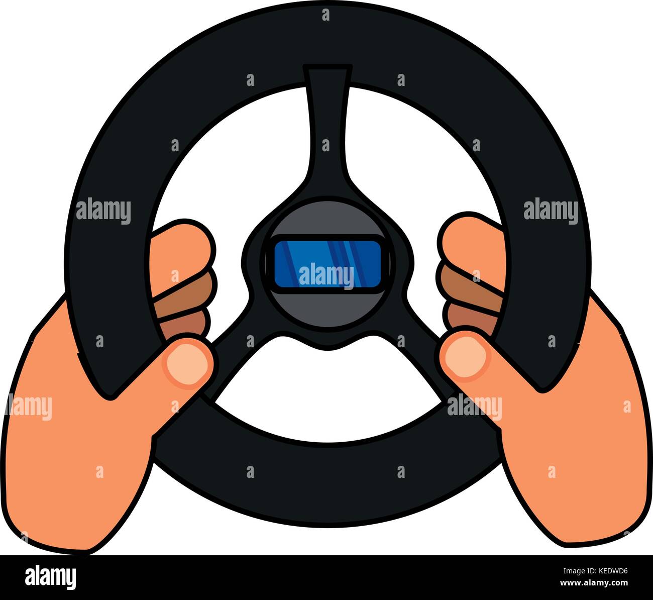 hand with steering wheel vector illustration Stock Vector Image & Art ...