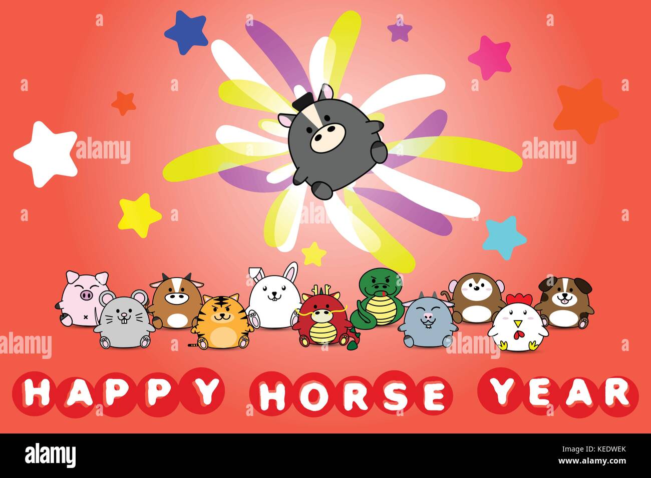 Happy new year for horse year of animal symbol Chinese zodiac horoscope