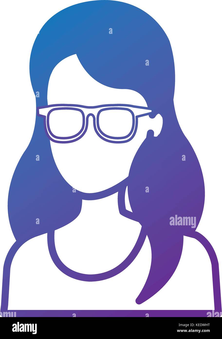 beautiful woman head avatar character vector illustration design Stock ...
