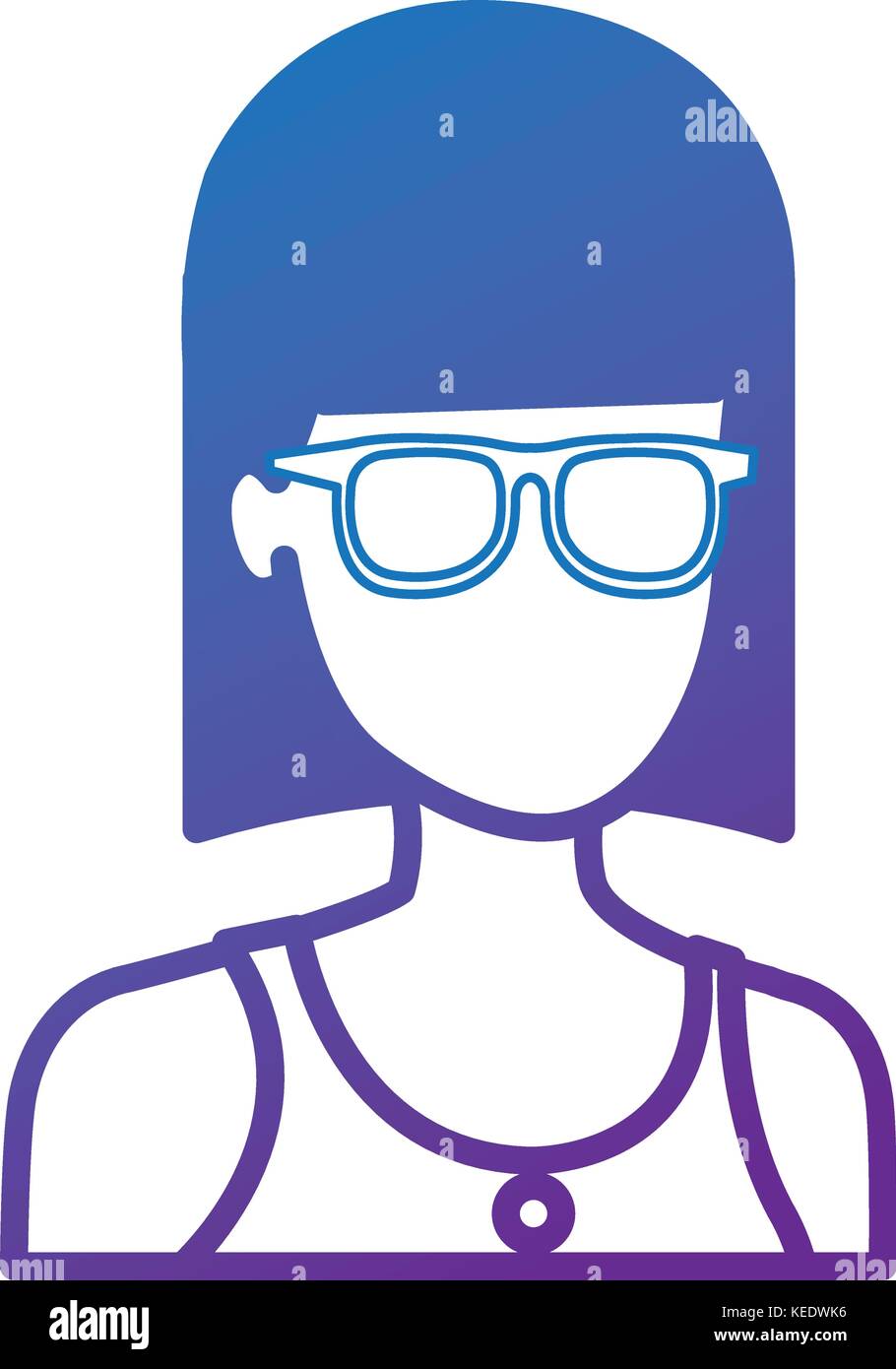 beautiful woman head avatar character vector illustration design Stock ...