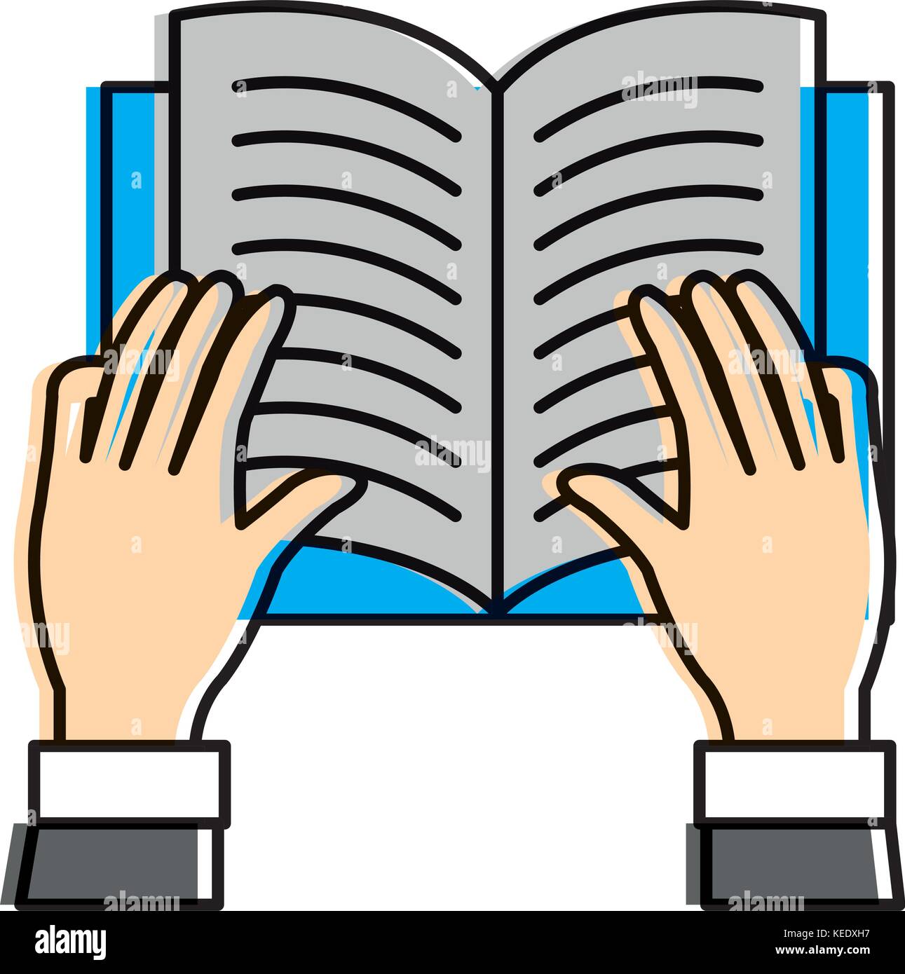 hands reader with text book school icon vector illustration design ...