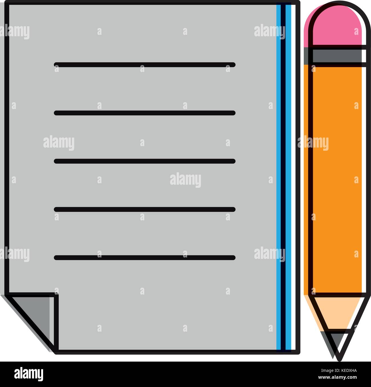 paper document with pencil vector illustration design Stock Vector ...