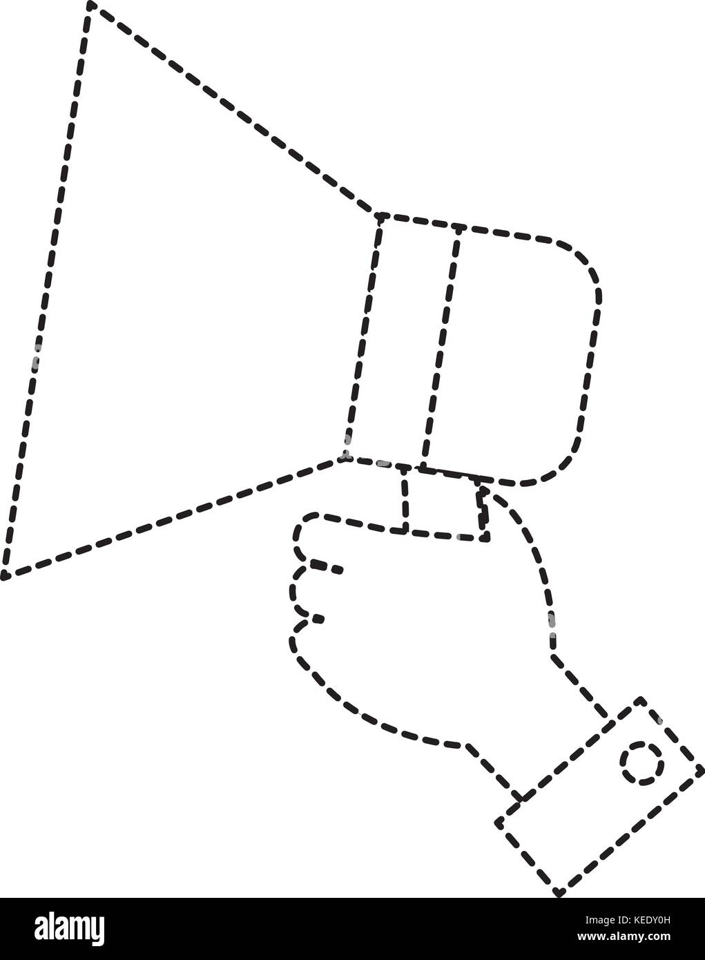 hand human with megaphone sound isolated icon vector illustration