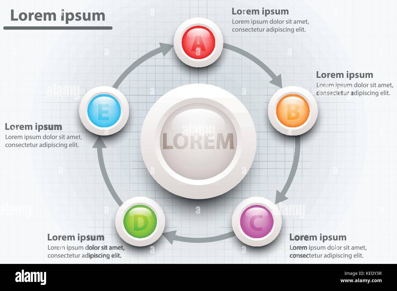 Circle Color Diagram Set In Flat Design Style Vector Stock Vector