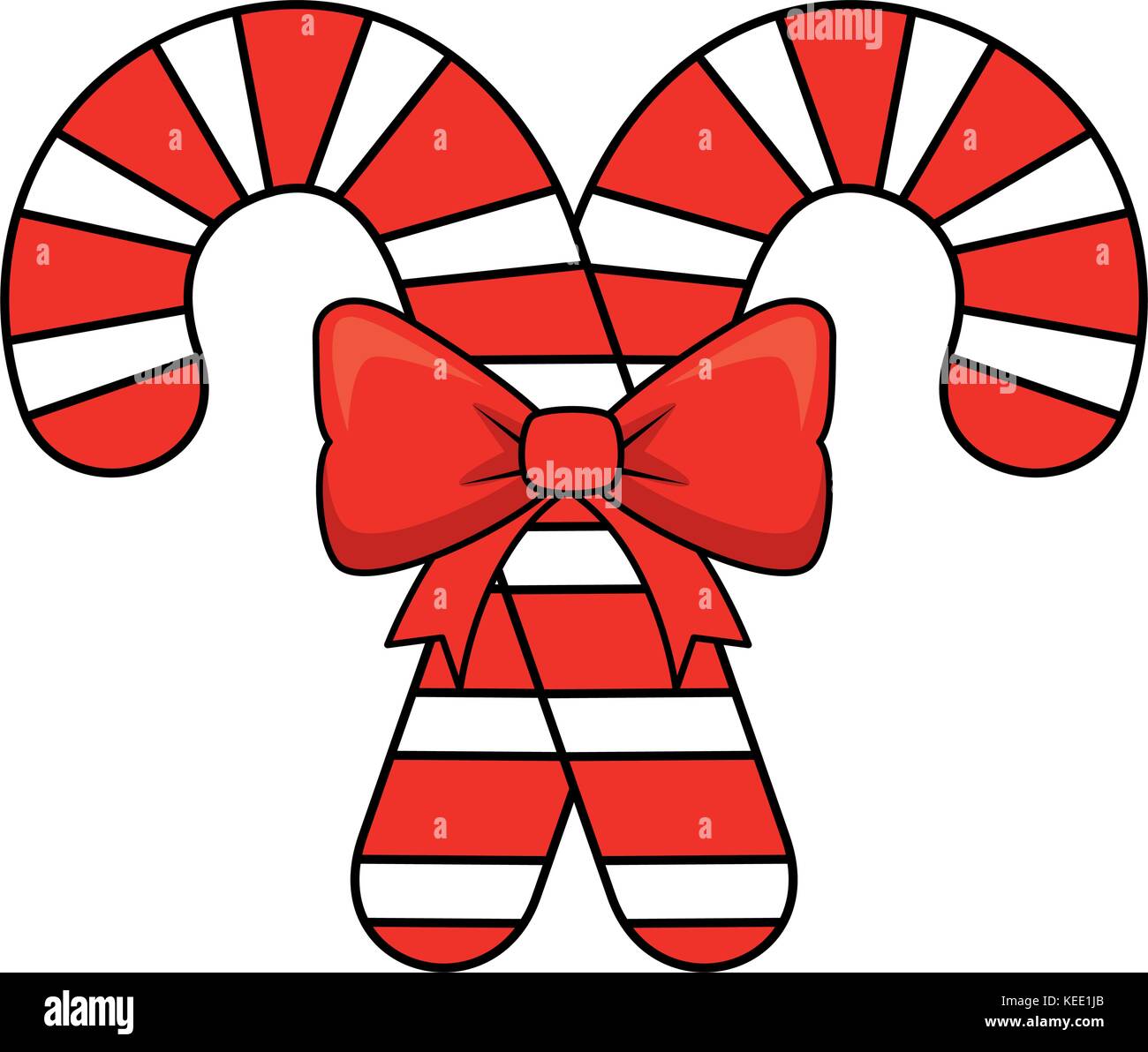 merry christmas cane with bow vector illustration design Stock Vector ...