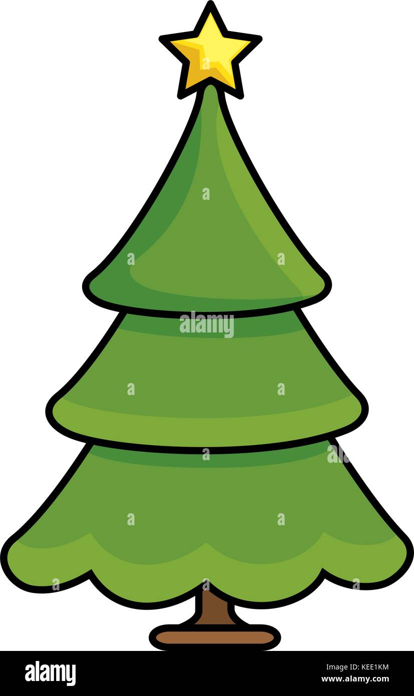 merry christmas pine tree vector illustration design Stock Vector Image ...