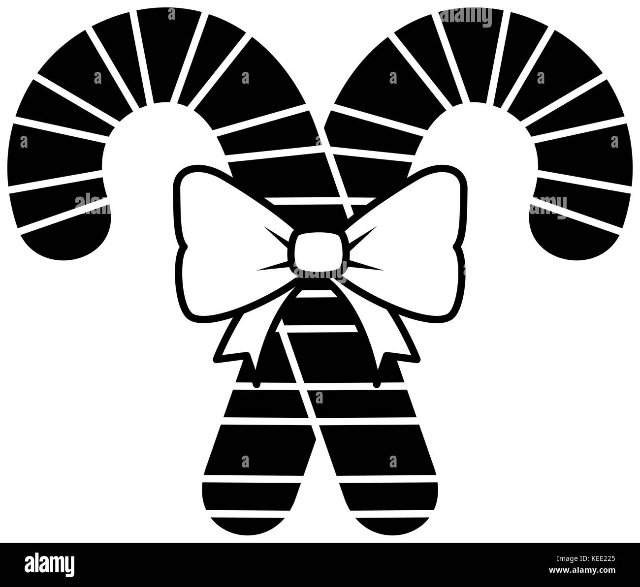 merry christmas cane with bow vector illustration design Stock Vector ...