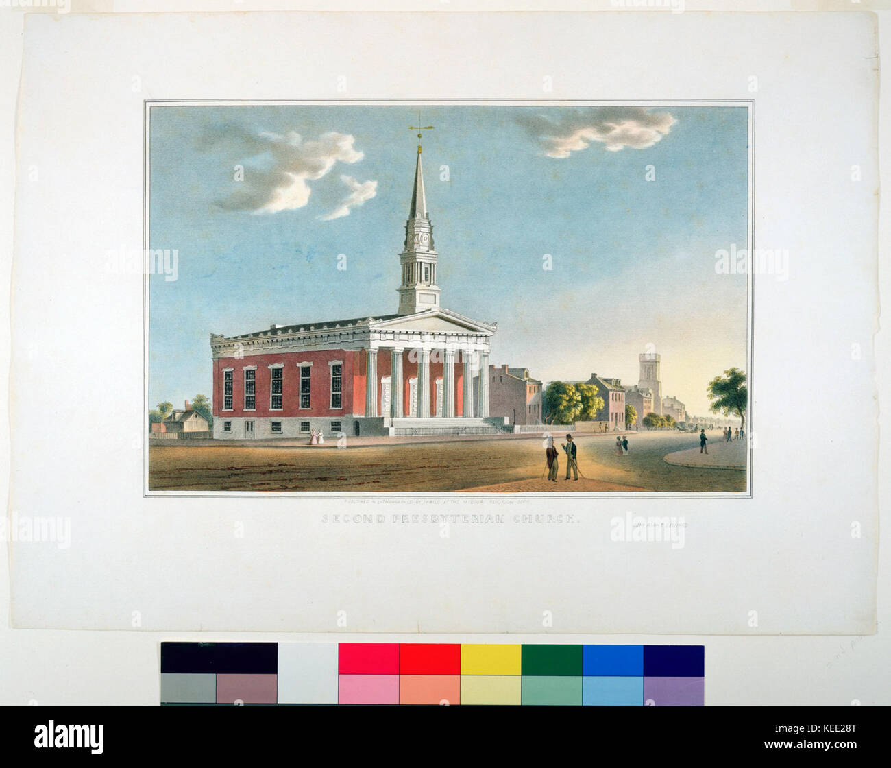 Second Presbyterian Church  Published and Lithographed By J. C. Wild At The Missouri Republican Offic (sic) Stock Photo