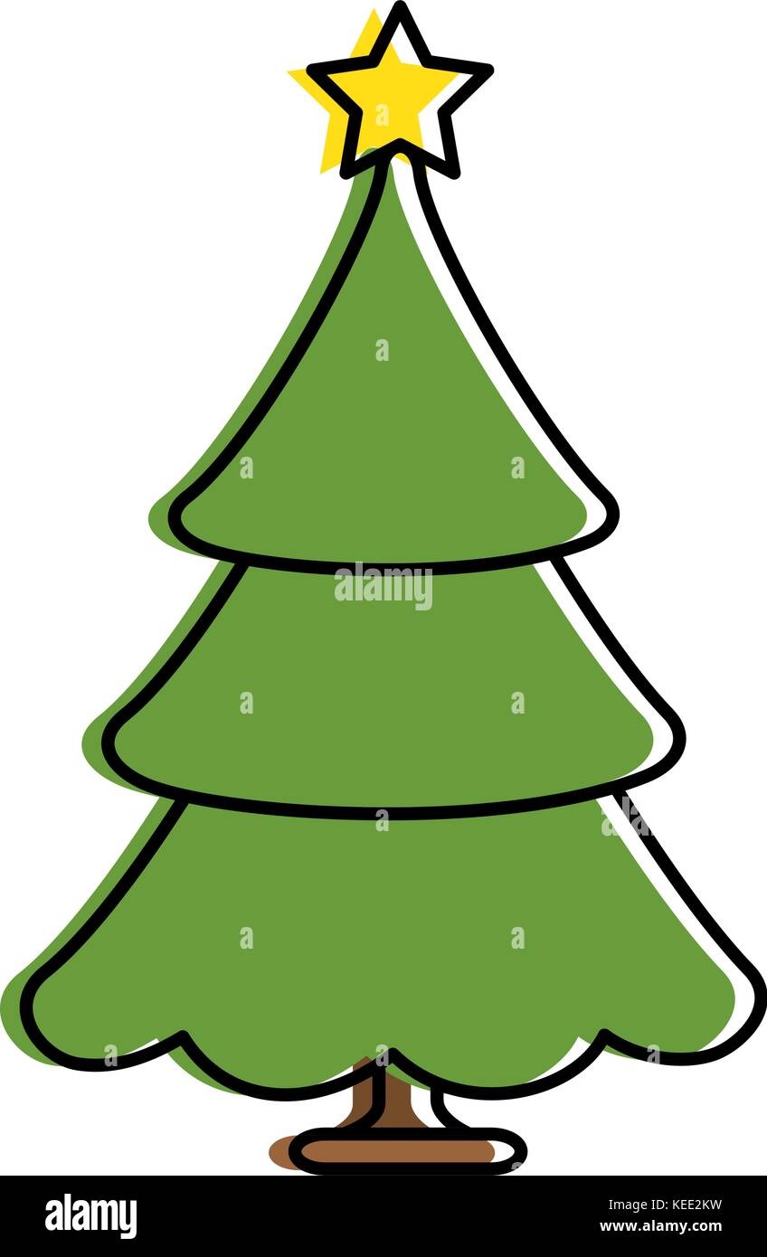 merry christmas pine tree vector illustration design Stock Vector Image ...